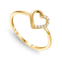 Pierścionek serce z diamentami (R79526 Y)