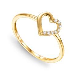 Pierścionek serce z diamentami (R79526 Y) - zdjęcie: 2