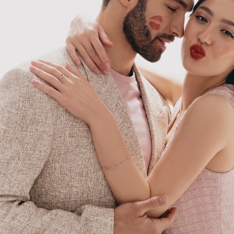 Pierścionek serce z diamentami (R79526 Y)