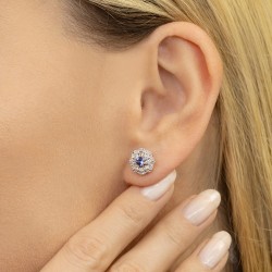 Kolczyki z tanzanitami i diamentami (E94939 Y S T) - zdjęcie: 3