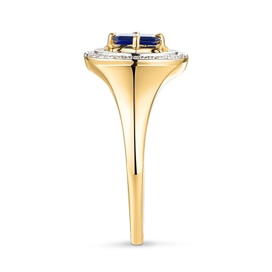 Sygnet z szafirem i diamentami (R93931 Y SA)