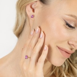 Kolczyki z różowymi ametystami - zdjęcie: 3