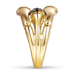 Pierścionek z czarnymi diamentami (R97094 Y BD) - zdjęcie: 5