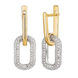 Kolczyki z diamentami (E95044 YW A) - zdjęcie: 2