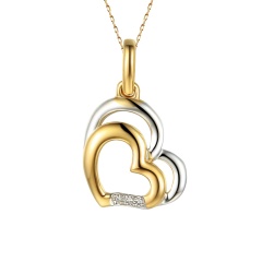 Zawieszka złote serca z diamentami