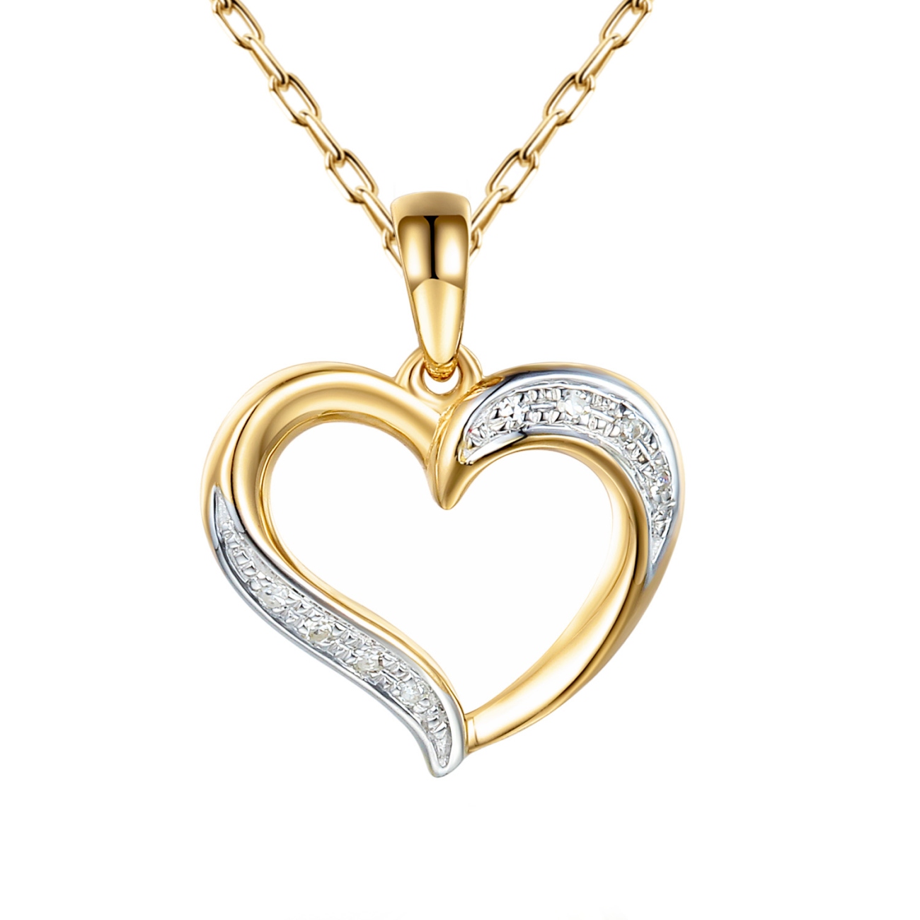 Zawieszka serce z diamentami (P44385 Y)