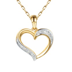 Zawieszka serce z diamentami (P44385 Y) - zdjęcie: 2