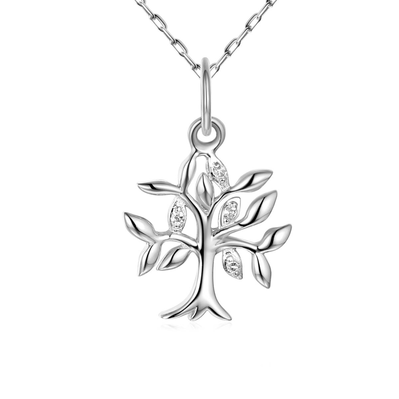 Zawieszka drzewko z diamentami w białym złocie