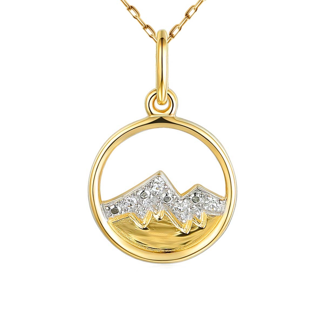 Zawieszka góry z diamentami z żółtego złota