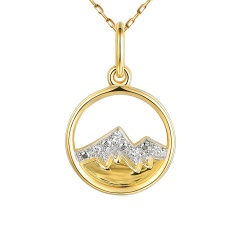 Zawieszka góry z diamentami z żółtego złota