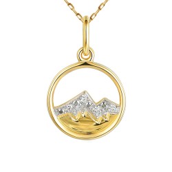 Zawieszka góry z diamentami z żółtego złota - zdjęcie: 2