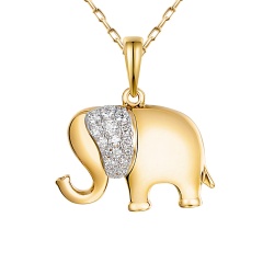 Zawieszka złoty słonik z diamentami