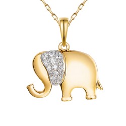 Zawieszka złoty słonik z diamentami - zdjęcie: 2