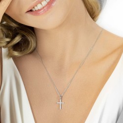 Zawieszka złoty krzyżyk z diamentami  (P43356 W) - zdjęcie: 3