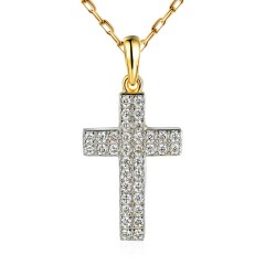 Zawieszka złoty krzyżyk z diamentami  (P83182 Y) - zdjęcie: 2