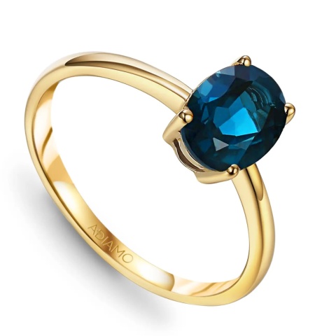 Pierścionek z london blue topazem