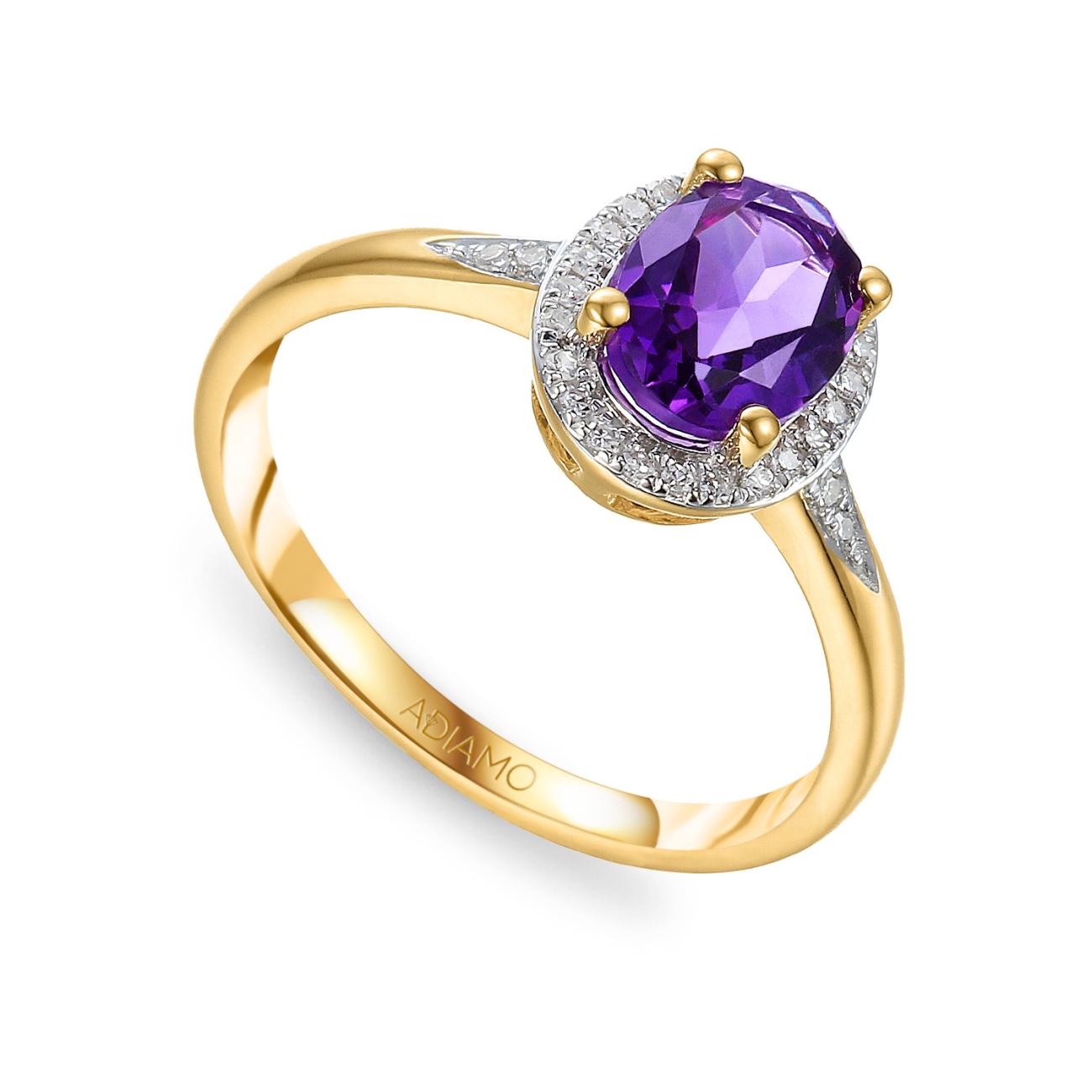 Pierścionek z ametystem i diamentami (R78031 Y AM): 23