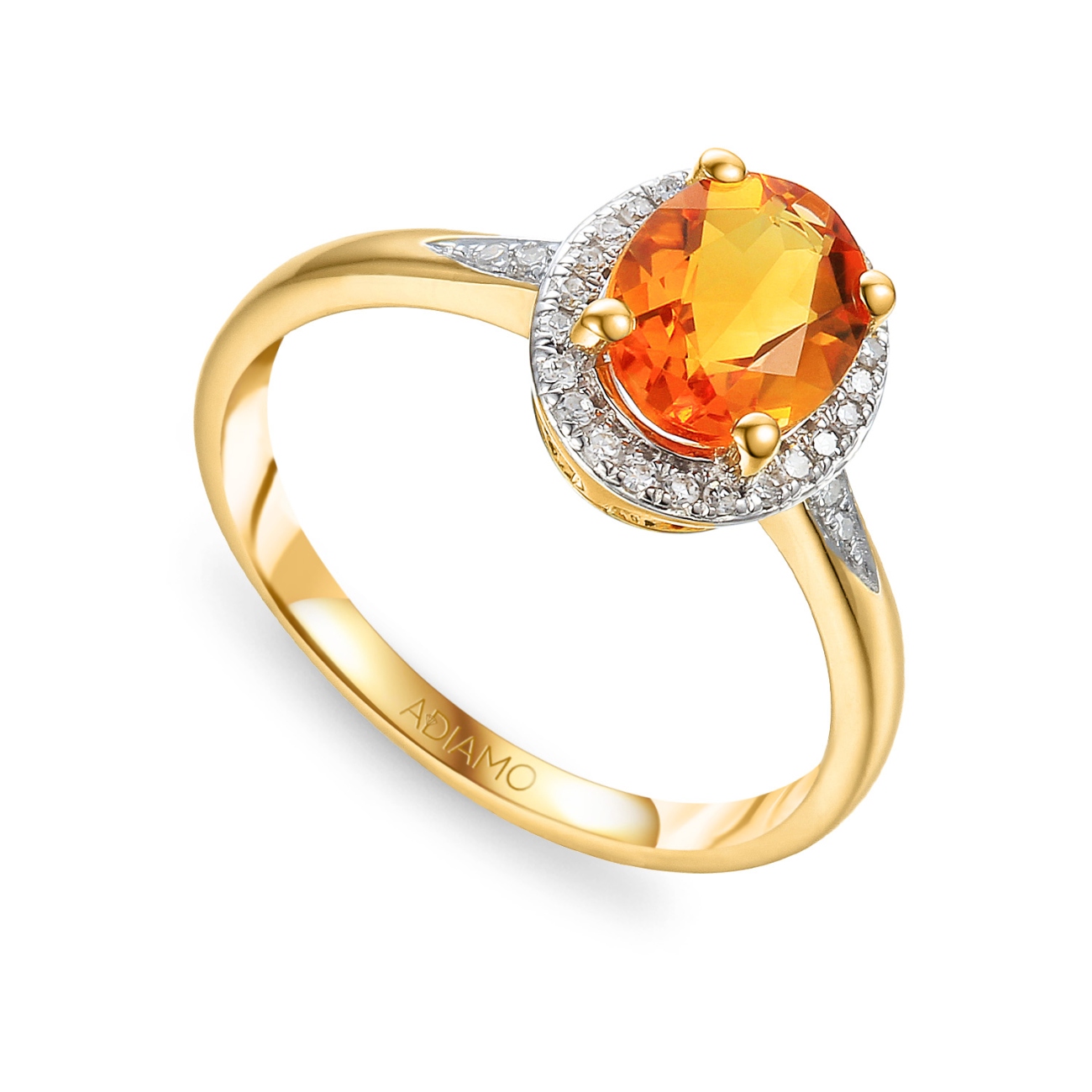 Pierścionek z cytrynem i diamentami (R78031 Y CT)