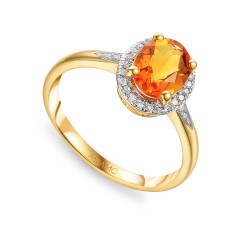 Pierścionek z cytrynem i diamentami (R78031 Y CT)