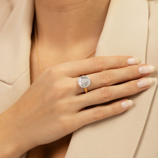 Pierścionek z diamentami (R95391 Y)