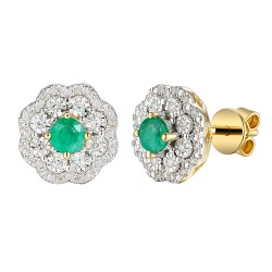 Kolczyki ze szmaragdami i diamentami (E94939 Y S EM) - zdjęcie: 2