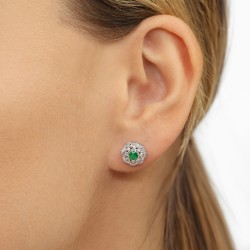 Kolczyki ze szmaragdami i diamentami (E94939 Y S EM) - zdjęcie: 3