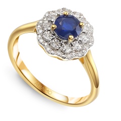 Pierścionek z szafirem i diamentami (R94939 Y SA)