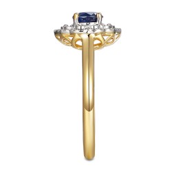Pierścionek z szafirem i diamentami (R94939 Y SA) - zdjęcie: 5
