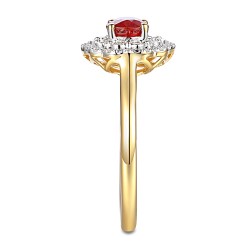 Pierścionek z rubinem i diamentami (R94939 Y RU) - zdjęcie: 5