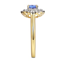 Pierścionek z tanzanitem i diamentami (R94939 Y T) - zdjęcie: 5