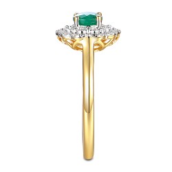 Pierścionek ze szmaragdem i diamentami (R94939 Y EM) - zdjęcie: 5