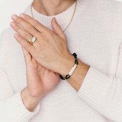 Męska bransoletka sznurkowa z diamentami laboratoryjnymi - zdjęcie: 3