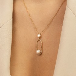 Naszyjnik z perłami i diamentami (N11879 Y PL) - zdjęcie: 3