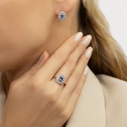 Pierścionek z tanzanitem i diamentami (R83432 Y T) - zdjęcie: 6