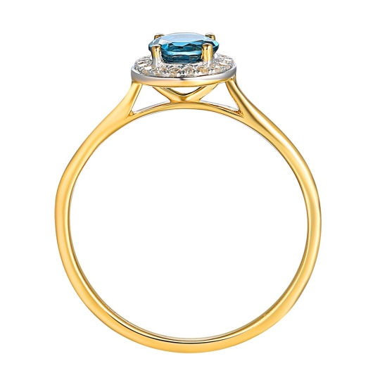 Pierścionek złoty z London Blue Topazem (R62900 Y M LBT): 10