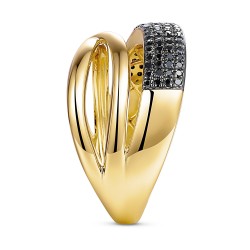 Pierścionek z czarnymi diamentami (R95404 Y BD) - zdjęcie: 4