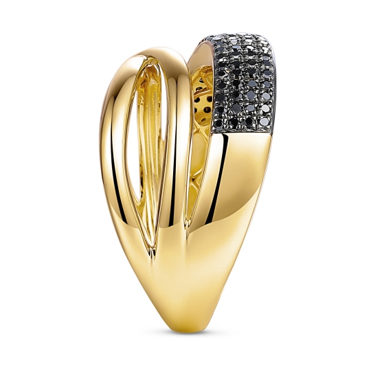 Pierścionek z czarnymi diamentami (R95404 Y BD)