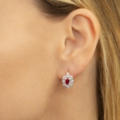 Kolczyki z rubinami i diamentami (E83432 Y P RU)