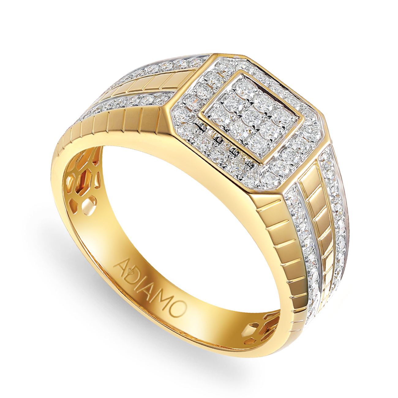 Sygnet męski z diamentami (R95258 Y)