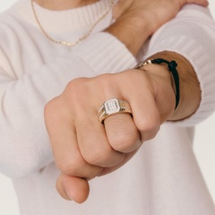 Sygnet męski z diamentami (R95258 Y)