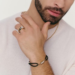 Męska bransoletka sznurkowa z diamentami laboratoryjnymi - zdjęcie: 3