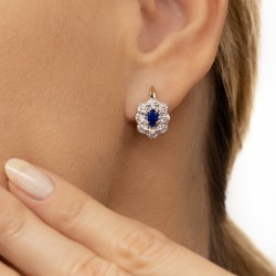 Kolczyki z szafirami i diamentami (E83432 Y P SA) - zdjęcie: 3