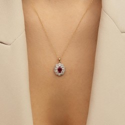 Zawieszka z rubinem i diamentami (P83432 Y RU) - zdjęcie: 3