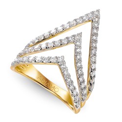 Pierścionek z diamentami laboratoryjnymi (R95387 Y LGD) - zdjęcie: 2