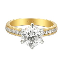 Pierścionek z diamentami laboratoryjnymi (R58831 YW LGD 2,00ct)