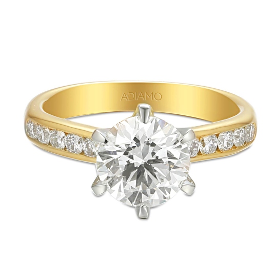 Pierścionek z diamentami laboratoryjnymi (R58831 2,05ct YW LGD)