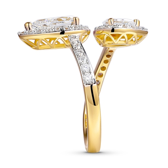 Pierścionek z diamentami laboratoryjnymi (R95318 Y LGD)