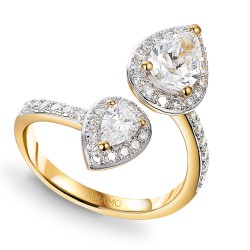 Pierścionek z diamentami laboratoryjnymi (R95318 Y LGD) - zdjęcie: 2