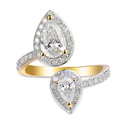 Pierścionek z diamentami laboratoryjnymi (R95318 Y LGD) - zdjęcie: 4