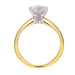 Pierścionek z diamentem laboratoryjnym (R58829 YW LGD 1,00ct) - zdjęcie: 4